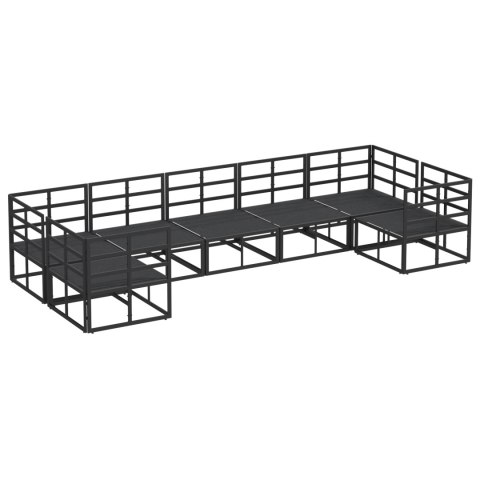 ZESTAW SOF NA OGRÓD 7 PCS CZARNY ALUMINIUM