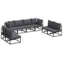 ZESTAW SOF NA OGRÓD 8 PCS CZARNY 283X 71.5X 71CM ALUMINIUM