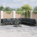 ZESTAW SOF NA OGRÓD 8 PCS CZARNY 353X 283X 71CM ALUMINIUM