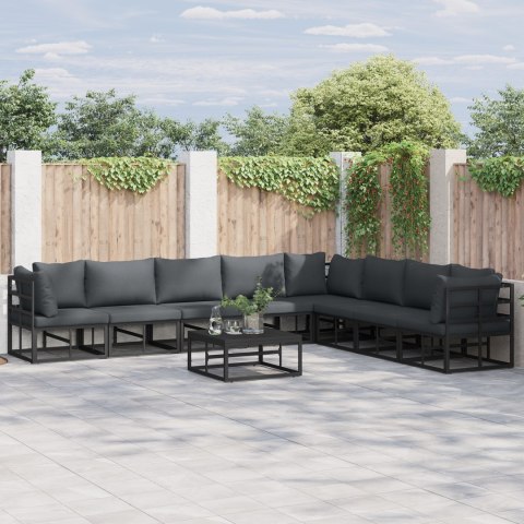 ZESTAW SOF NA OGRÓD 8 PCS CZARNY 353X 283X 71CM ALUMINIUM