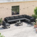 ZESTAW SOF NA OGRÓD 8 PCS CZARNY 353X 283X 71CM ALUMINIUM