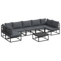 ZESTAW SOF NA OGRÓD 8 PCS CZARNY 70X 70X 32CM ALUMINIUM