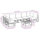 ZESTAW SOF NA OGRÓD 8 PCS CZARNY 70X 70X 32CM ALUMINIUM