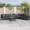 ZESTAW SOF NA OGRÓD 8 PCS CZARNY 70X 70X 32CM ALUMINIUM