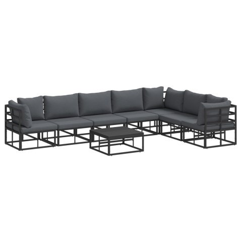 ZESTAW SOF NA OGRÓD 8 PCS CZARNY 70X 70X 32CM ALUMINIUM