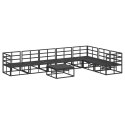 ZESTAW SOF NA OGRÓD 8 PCS CZARNY 70X 70X 32CM ALUMINIUM