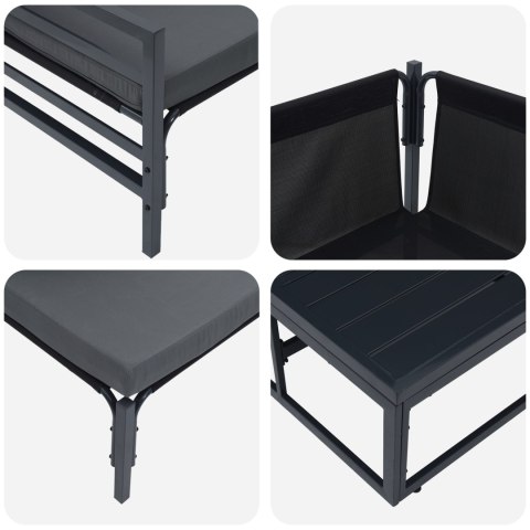 ZESTAW SOF NA OGRÓD 11 PCS ANTRACYT STAL