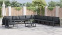 ZESTAW SOF NA OGRÓD 11 PCS ANTRACYT STAL