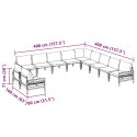 ZESTAW SOF NA OGRÓD 11 PCS ANTRACYT STAL