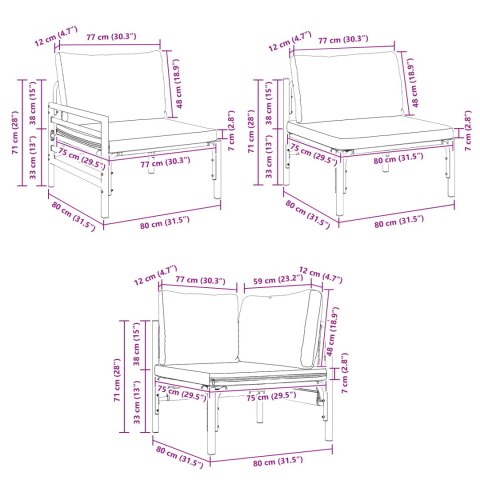 ZESTAW SOF NA OGRÓD 11 PCS ANTRACYT STAL