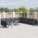 ZESTAW SOF NA OGRÓD 11 PCS ANTRACYTOWY STAL