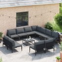 ZESTAW SOF NA OGRÓD 11 PCS ANTRACYTOWY STAL