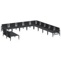 ZESTAW SOF NA OGRÓD 11 PCS ANTRACYTOWY STAL