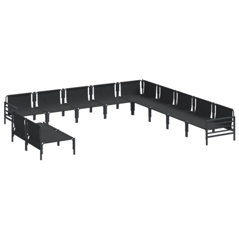 ZESTAW SOF NA OGRÓD 11 PCS ANTRACYTOWY STAL