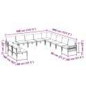 ZESTAW SOF NA OGRÓD 11 PCS ANTRACYTOWY STAL