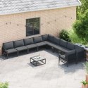 ZESTAW SOF NA OGRÓD 11 PCS ANTRACYTOWY STAL