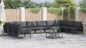 ZESTAW SOF NA OGRÓD 11 PCS ANTRACYTOWY STAL