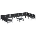 ZESTAW SOF NA OGRÓD 11 PCS ANTRACYTOWY STAL