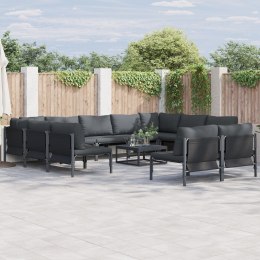 VidaXL Zestaw Sof na Ogród 11 pcs Antracytowy Stal