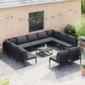 VidaXL Zestaw Sof na Ogród 11 pcs Antracytowy Stal