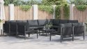 VidaXL Zestaw Sof na Ogród 11 pcs Antracytowy Stal