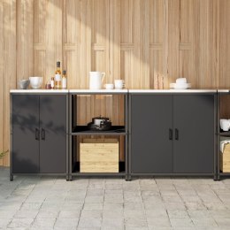 ZESTAW PRZECHOWYWANIA W KUCHNI 3 SZT. CZARNY 210X50X92CM