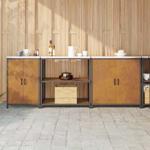 ZESTAW PRZECHOWYWANIA W KUCHNI 3 SZT. RDZAWY 210X50X92CM