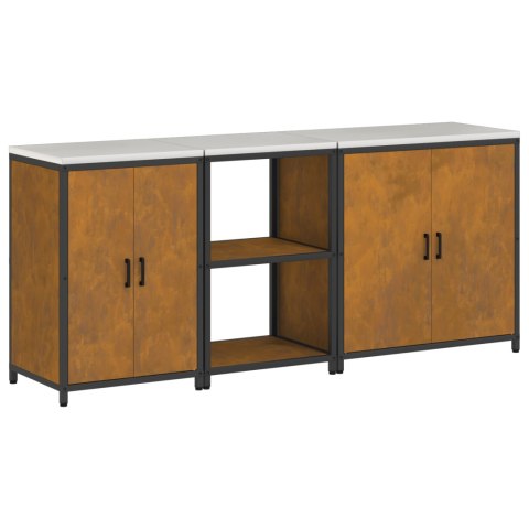 ZESTAW PRZECHOWYWANIA W KUCHNI 3 SZT. RDZAWY 210X50X92CM