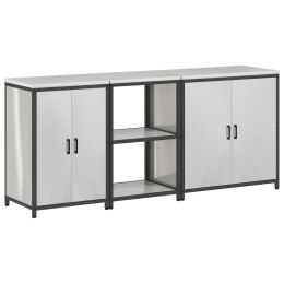 VidaXL Zestaw Przechowywania w Kuchni 3 pcs Srebrny 210 x 50 x 92 cm