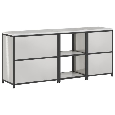 VidaXL Zestaw Przechowywania w Kuchni 3 pcs Srebrny 210 x 50 x 92 cm