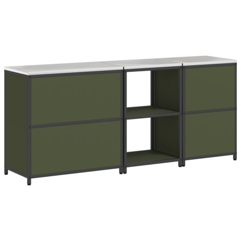 VidaXL Zestaw Przechowywania w Kuchni z półką Inny 3 pcs Zielony oliwkowy