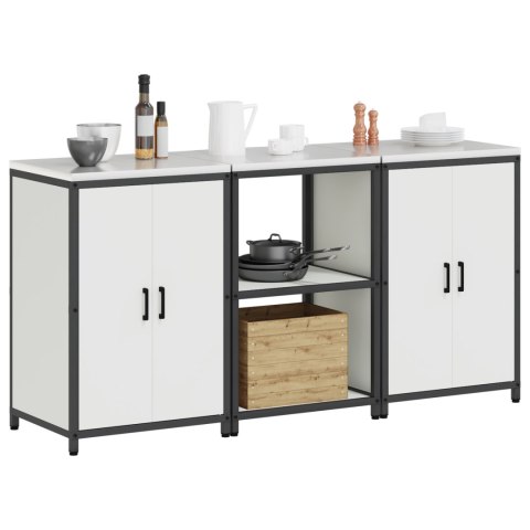 VidaXL Zestaw do przechowywania w kuchni 3 pcs Biały 180 x 50 x 92 cm
