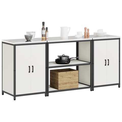 VidaXL Zestaw do przechowywania w kuchni 3 pcs Biały 210 x 50 x 92 cm