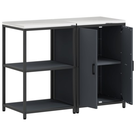 ZESTAW DO PRZECHOWYWANIA W KUCHNI Z PÓŁKĄ 2 SZT. ANTRACYTOWY