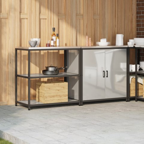 ZESTAW DO PRZECHOWYWANIA W KUCHNI Z PÓŁKĄ 2 PCS SREBRNY