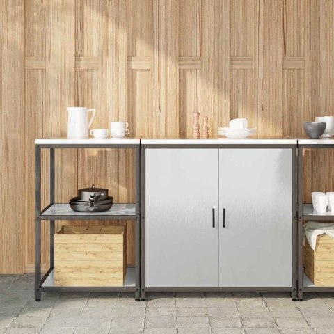 ZESTAW DO PRZECHOWYWANIA W KUCHNI Z PÓŁKĄ 2 PCS SREBRNY