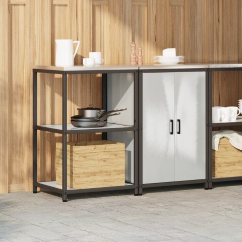 ZESTAW DO PRZECHOWYWANIA W KUCHNI Z PÓŁKĄ 2 PCS SREBRNY