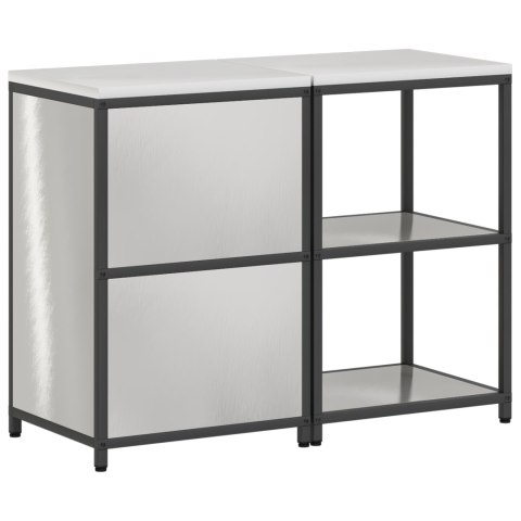 ZESTAW DO PRZECHOWYWANIA W KUCHNI Z PÓŁKĄ 2 PCS SREBRNY