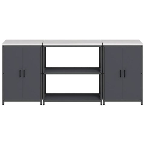 ZESTAW DO PRZECHOWYWANIA W KUCHNI Z PÓŁKĄ 3 SZT. ANTRACYTOWY