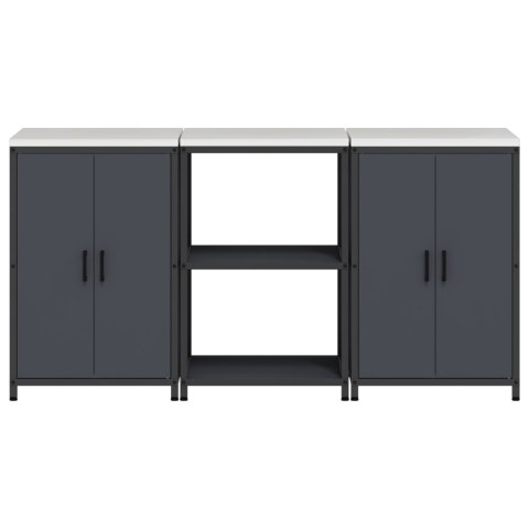 ZESTAW DO PRZECHOWYWANIA W KUCHNI Z PÓŁKĄ 3 SZT. ANTRACYTOWY