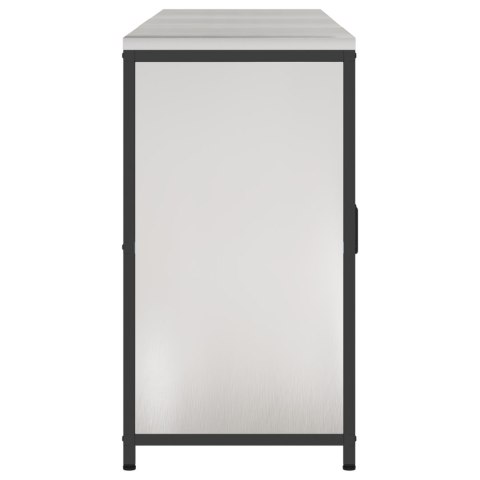 VidaXL Zestaw do przechowywania w kuchni z półką 3 pcs Srebrny