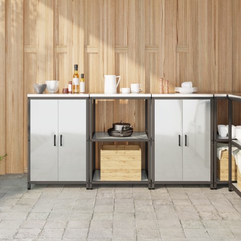 VidaXL Zestaw do przechowywania w kuchni z półką 3 pcs Srebrny