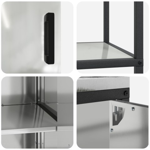 VidaXL Zestaw do przechowywania w kuchni z półką 3 pcs Srebrny