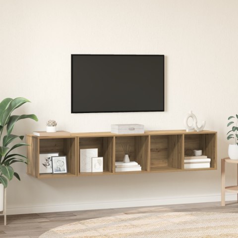 ZESTAW SZAFEK RTV 2 SZT. DĄB ARTISAN 37X37X142.5CM