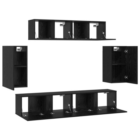 SZAFKA NA TELEWIZOR NA ŚCIANĘ 6 SZT. DĄB CZARNY