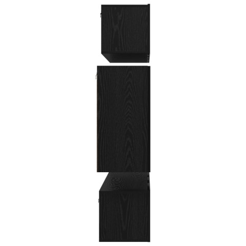 SZAFKA NA TELEWIZOR NA ŚCIANĘ 6 SZT. DĄB CZARNY