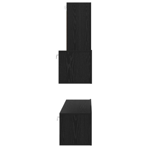 SZAFKA NA TELEWIZOR NA ŚCIANĘ Z PÓŁKĄ INNY 4 SZT. DĄB CZARNY