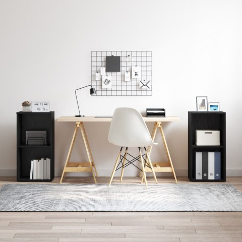 ZESTAW SZAFEK RTV 2 SZT. CZARNY DĄB 37X35X107CM