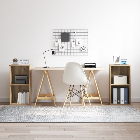 ZESTAW SZAFEK RTV 2 SZT. DĄB RZEMIEŚLNICZY 37X35X107CM