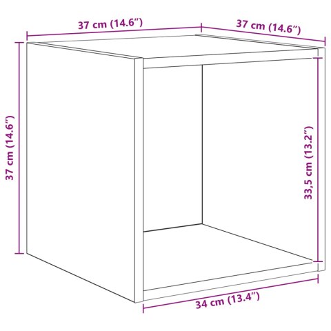 VidaXL Zestaw szafek RTV 4 pcs Czarny dąb 37 x 37 x 72 cm